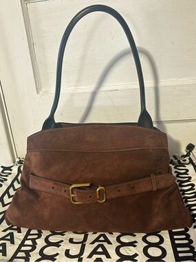Marc Jacobs dark brown suede Dakota Satchel NWOT